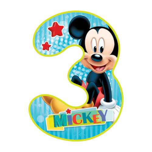 Mickey Mouse Number 3 Edible Icing Image - Click Image to Close
